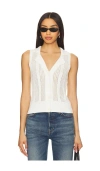 Central Park West Sienna Sleeveless Cable Vest