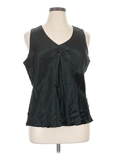 Pre-owned Central Park West Sleeveless Silk Top Black Plunge Neckline Tops