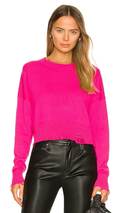 Central Park West Stevie Crewneck Sweater In Pink