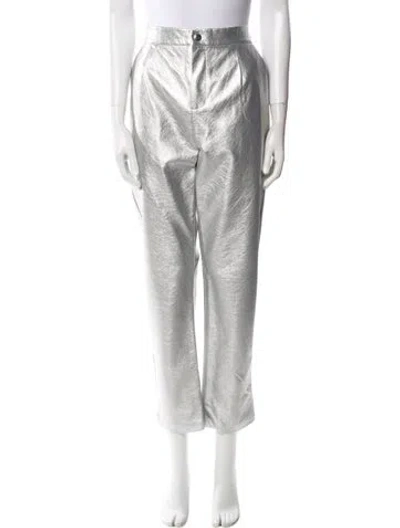 Pre-owned Central Park West Straight Leg Pants In Silver