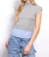 CENTRAL PARK WEST SUTTON SHIRT TAIL TURTLENECK SWEATER IN GREY