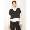 Central Park West Tessa Crop Vneck Twofer In Black