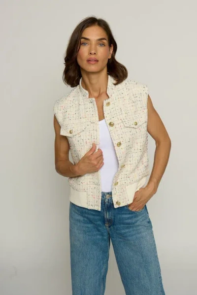 Central Park West Tweed Bomber Vest