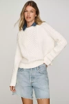 Central Park West Twofer Collared Sweater In White