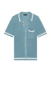 Central Park West Varsity Buttondown Shirt In Teal