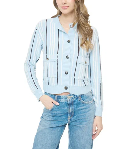Central Park West Women's Alba Vertical Stripe Sweater In Blue