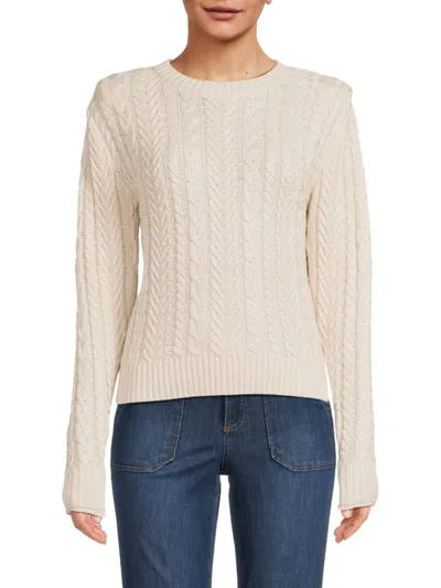 Central Park West Women's Alexis Cable Knit Sweater In Oatmeal