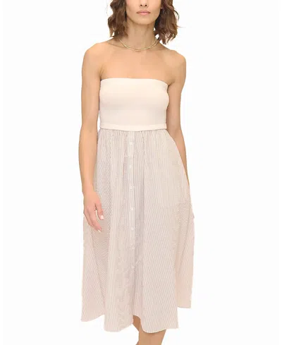 Central Park West Women's Alina Button Up Twofer Dress In Brown