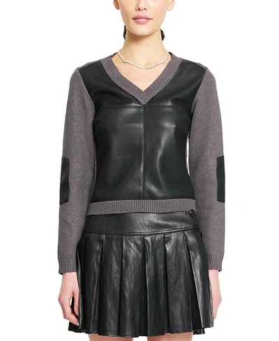 Central Park West Women's Avery Front Sweater In Brown