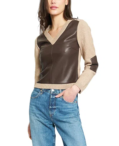 Central Park West Women's Avery Front Sweater In Brown