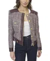 Central Park West Billie Houndstooth Jacket In Brown