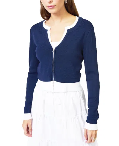 Central Park West Women's Brooklyn Double Layer Cardigan In Blue