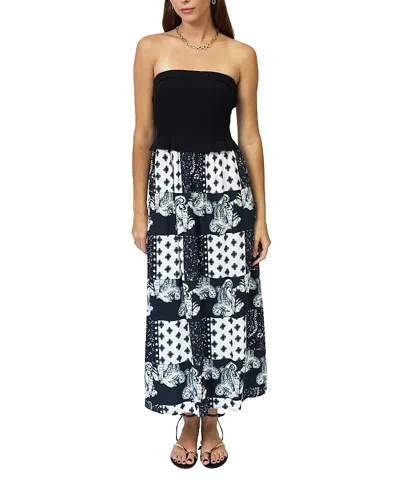 Central Park West Women's Charli Paisley Patchwork Twofor Dress In Black