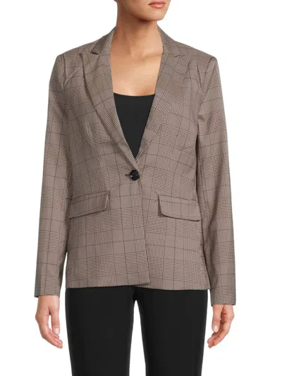 Central Park West Women's Check Blazer In Brown