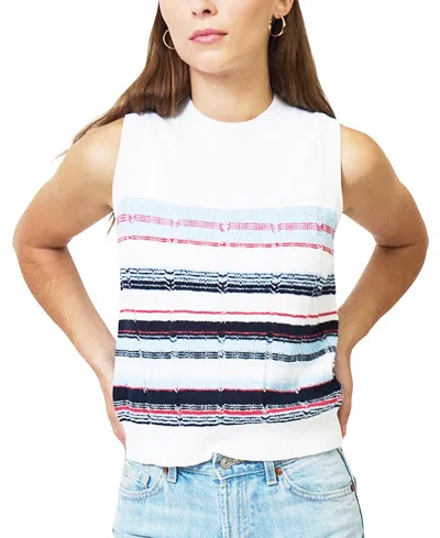 Central Park West Women's Clover Novelty Stripe Shell Sweater In Multi