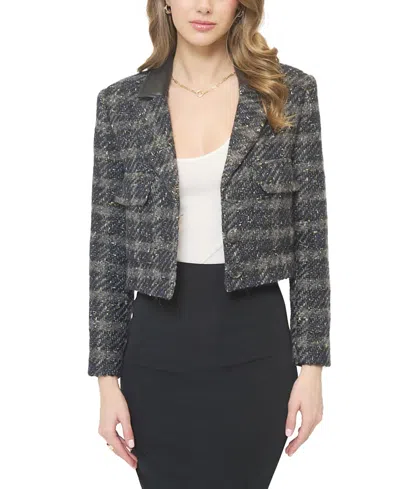 CENTRAL PARK WEST WOMEN'S COLETTE LUREX HOUNDSTOOTH JACKET BLAZER