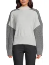 Central Park West Bobbie Colorblock Turtleneck In Grey
