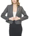 Central Park West Women's Crystal Pins & Chains Cropped Blazer In Gray