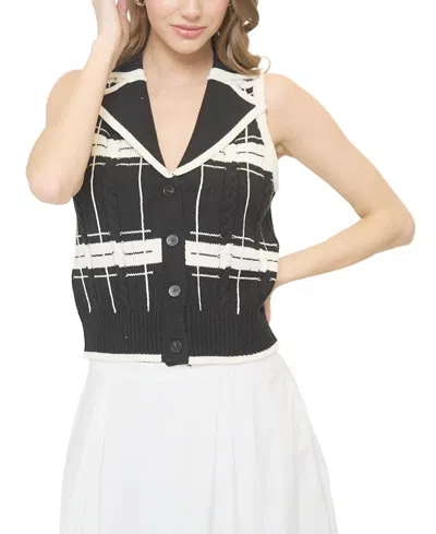 Central Park West Eden Specialty Sitch Sleeveless Vest In Black