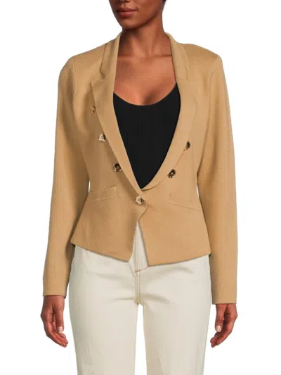 Central Park West Women's Everly Double Breasted Blazer In Camel