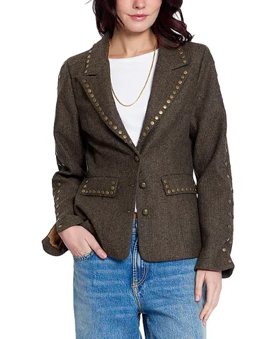 Central Park West Women's Felix Studded Jacket In Brown