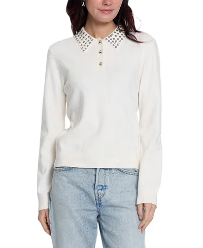 Central Park West Women's Felix Studded Polo In White