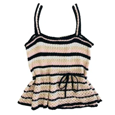 Central Park West Women's Monique Crochet Top In Stripe In Multi