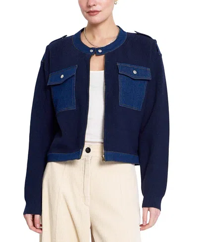 Central Park West Women's Nash Denim Accent Jacket In Blue