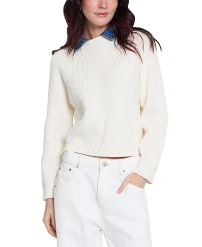 Central Park West Women's Nash Denim Collar Sweater In Neutral