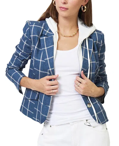 Central Park West Women's Nevada Windowpane Dickey Jacket In Blue