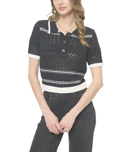 Central Park West Women's North Nautical Polo In Black