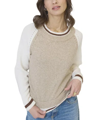 Central Park West Women's Olivia Baseball Sweater In Brown