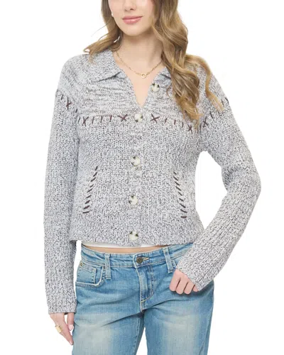 Central Park West Women's Parker Marled Collared Cardigan In Gray