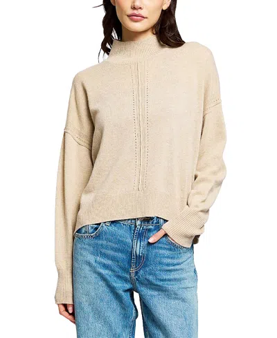 Central Park West Women's Thea Cashmere Oversized T Neck Sweatshirt In Neutral