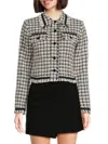 Central Park West Women's Tweed Button Front Jacket In Black