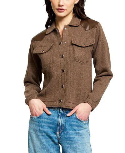 Central Park West Women's Vesper Western X Sweater In Brown