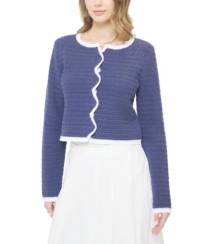 Central Park West Women's Wren Scallop Crochet Cardigan