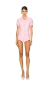 Central Park West X Revolve Ash Tweed Romper In 粉色