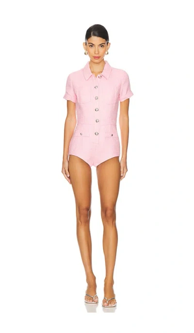 Central Park West X Revolve Ash Tweed Romper In 粉色
