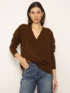 Central Park West Yorke Oversized Vneck In Chocolate