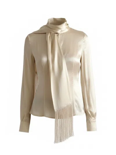 Centre Piece Women's Neutrals Mercer Scarf Top Ecru In Sand