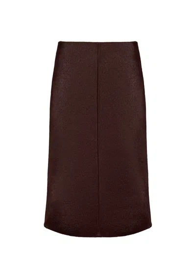Centre Piece Women's Red Jett Calf Hair Skirt Burgundy