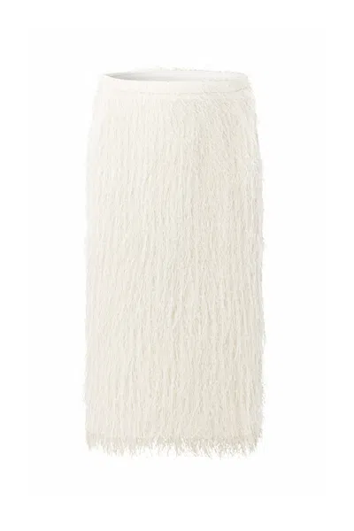Centre Piece Women's Romee Fringe Skirt White