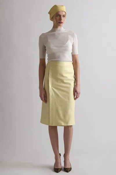 Centre Piece Women's Willow Leather Skirt Yellow
