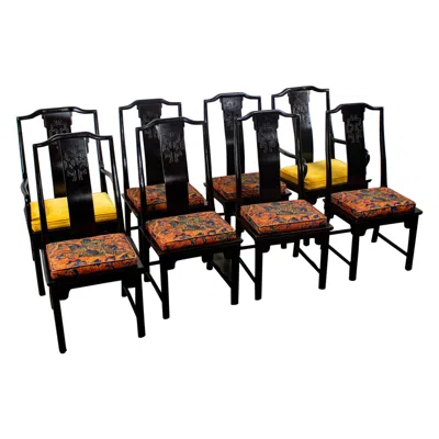 Pre-owned Century Furniture Chin Hua Set Of 8 Dining Chairs 4 Side & 2 Arm By Raymond K. Sobota For Century In Brown