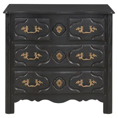 Pre-owned Century Furniture Louis Xiv Nightstand - French Ebonized Noir In Brown