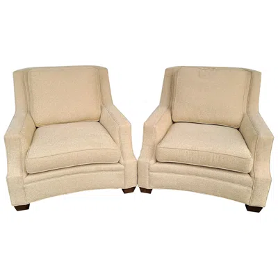 Pre-owned Century Furniture Lounge Chairs By  Co - A Pair In Sand