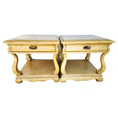 Pre-owned Century Furniture Nightstands Side End Tables Oversized By  A Pair In Brown