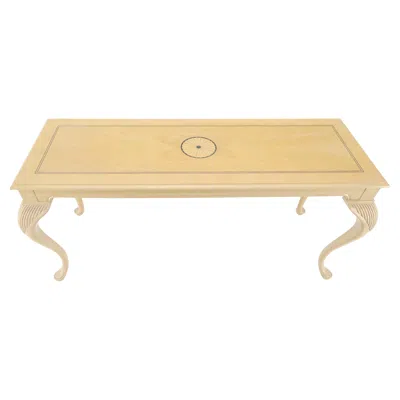 Pre-owned Century Furniture Pickled Cherry Inlaid Cabriole Leg Beige Rectangle Console Sofa Table Mint In Brown