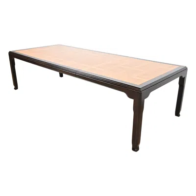 Pre-owned Century Furniture Raymond Sobota For  Hollywood Regency Chinoiserie Dining Table In Brown